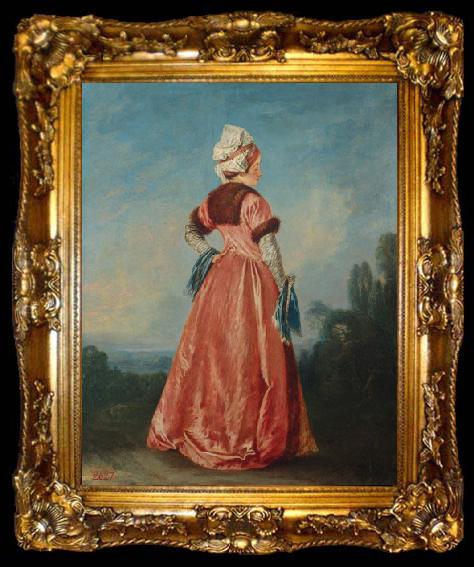 framed  Jean-Antoine Watteau Polish Woman, ta009-2